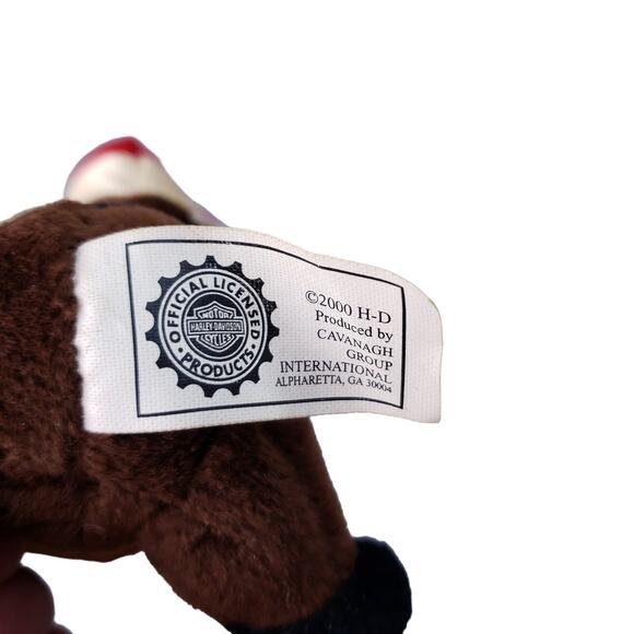 Vintage 2000 Harley Davidson Motorcycle 5" Plush Reindeer Biker Tree Ornament - Picture 6 of 6